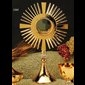 Monstrance - Opening Diameter: 4" (10 cm) with Luna Holder Clip / Hand-Hammered finish  N.B.: when the article is not in stock and is "available on order", allow a lead time of about 4 weeks.