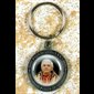 Pewter Key Ring With Pictures Of Popes John-Paul II And Bene