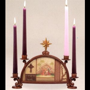 Advent Wreath with nativity scene