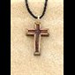 Varnished Cherry Wood Cross & Rope Pendant, 1" (2.5 cm)