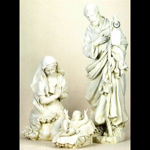 White Resin/Stone Holy Family figurines, 38" (96.5 cm) / set