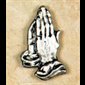 Lapel Pin "Praying Hands" In Pewter. (Carded)