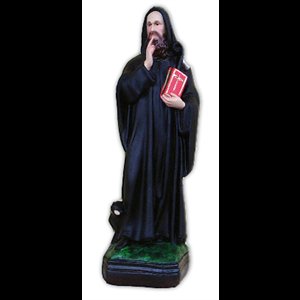 St. Benedict Color Fiberglass Outdoor Statue, 12" (30 cm)