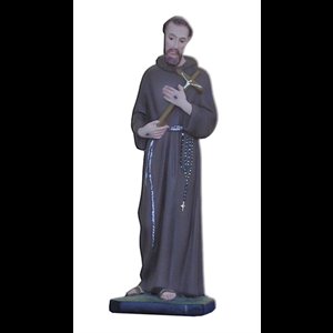 St. Francis of Assisi  Color Fiberglass Outdoor Statue, 12"
