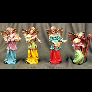 Color Resin Angels, 7.5" (19 cm) / Set of 4