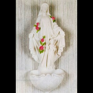 Bénitier maison "Madone Et Enfant-Jésus" 9.5" (24 cm) résine