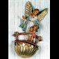 Guardian Angel Water Font With Children In Resin, 9.5" 24 cm