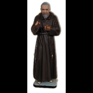Padre Pio Color Fiberglass Outdoor Statue, 12" (30 cm)