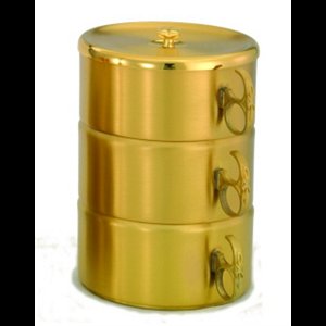 Triple Stacky Ciborium, Gold Plate 24Kt / set of 3-pc