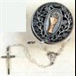 Boîtier Chapelet 1ère communion Étain pour fille et chapelet