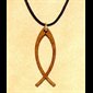 Bubinga Wood Fish Pendant, 1 3/8" (3.5 cm)