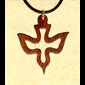 Pendentif Colombe en bois Bubinga, 1 1/8" (2.9 cm)