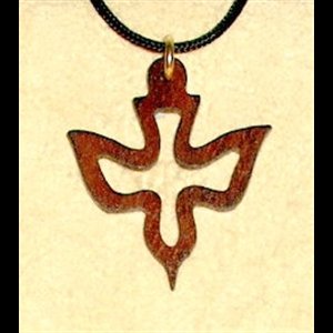 Bubinga Wood Dove Pendant, 1 1/8" (2.9 cm)