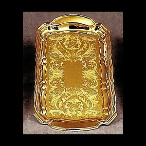 Cruet Tray, Gold Plate, 10.5" (26,7 cm) x 5.5" (14 cm)