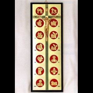 Way of the Cross Plaque 4.75" x 13.5" (12x34 cm)