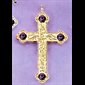 Gold Plated Pectoral Cross 3 3/8"  with 36" cable chain