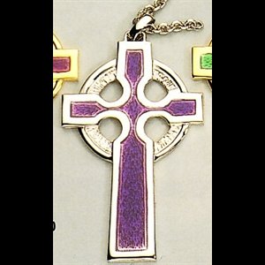 Silver Plated Pectoral Cross 3 3/8"  with 36" cable chain