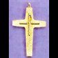 Gold Plated Pectoral Cross 3 3/8"  with 36" cable chain