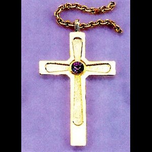 Gold Plated Pectoral Cross 3 3/8"  with 36" cable chain