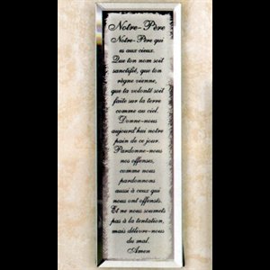 Plaque Miroir Biseauté Notre Père, 2.25" x 6 7/8"