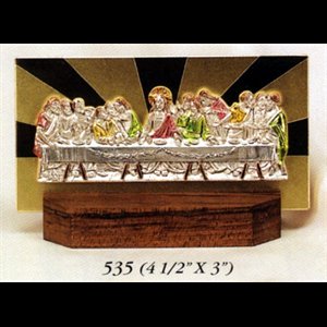 Diamond Cut Metal Last Supper, 3" x 4.5" (7.6 x 11.4 cm)