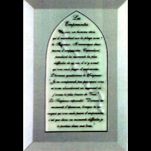 Plaque Miroir Biseauté "Les Empreintes" 4" x 6", Avec Base