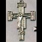 Croix Saint Damien 2.5" (6.3 cm) en métal argenté
