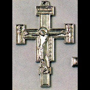 St. Damian Silver-Plated Cross, 2.5" (6.3 cm)