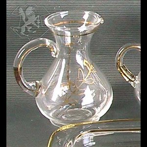Burettes en verre 100 cc. décoré / paire