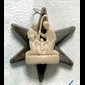 Plastic Nativity On Wood Imitation Plastic Star, 2.5"