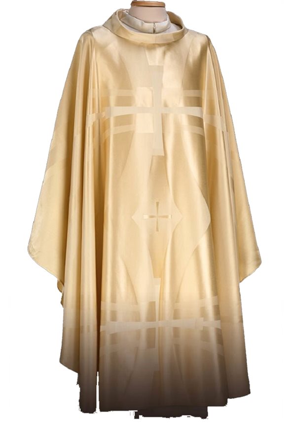 Chasuble #65-000521 off-white in silk and wool