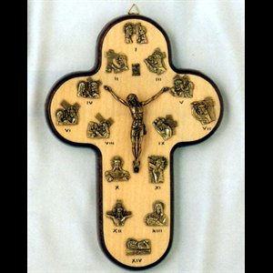 Chemin de croix en bois 6.5" x 9.5" (16.5 x 24 cm)