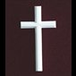 Cross in Silhouette White Marble Applique
