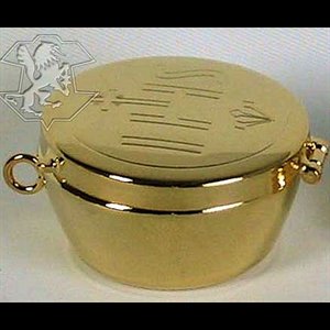 Pyx IHS gold plated 2 1/8" x 1 1/4"" (5.4 x 3.2 cm)