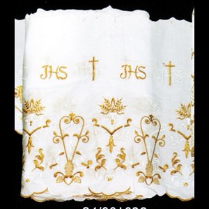 White and Gold Lace JHS 14.5" (37 cm) Wide / yard