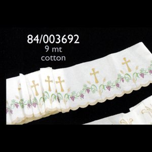 Dentelle Croix et Raisin en couleur / verge