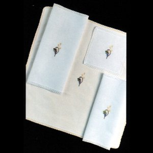 Ensemble lingerie d'autel avec motif brodé (cotton et lin)
