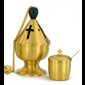 Incense Burner, Gold Plate, w/ Boat