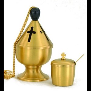 Incense Burner, Gold Plate, w/ Boat
