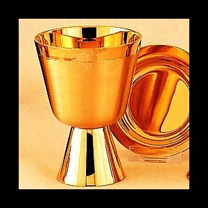 Chalice w/ well paten, 3.25" (8.3 cm) Dia., 4 1/8" Ht.