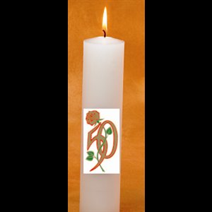 50th Anniversary Wedding Candle, 2" x 9" (51 x 230 mm)