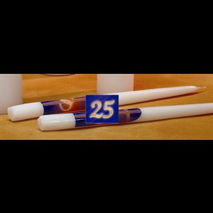 25th Anniversary Wedding Candle 3/4" x 12" (19x300 mm) / pr