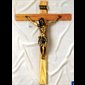 Traditional Wood and Bronze Crucifix, 33" (84 cm)