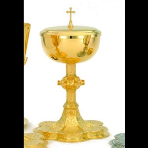 Ciboire 10 1/8" (25.7 cm) Ht., Cap.: 200-265 Hosties