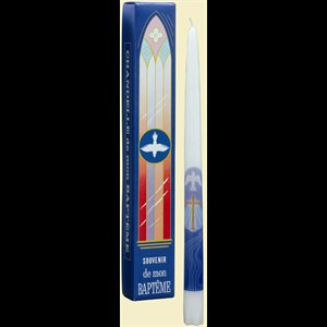 Cierge baptême 12" (30.5 cm) en français/ un