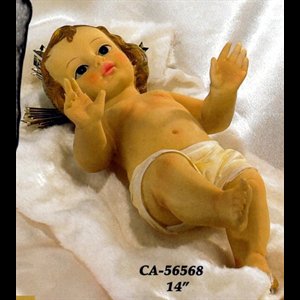 Pers. Enfant-Jésus 14" (35.6 cm) en résine avec rayon