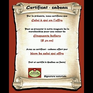 Fifty Dollar Gift Certificate ($50.00)
