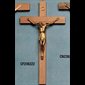 Crucifix 11" (28 cm) Beech wood-Gold plastic corpus