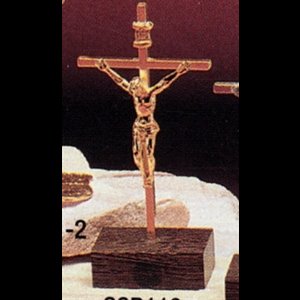 Altar crucifix 4" metal gold plated