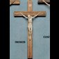 Crucifix 11" (28 cm) Walnut wood-Luminous plastic corpus